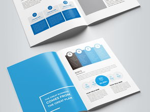 打造专业企业形象 精选大气蓝色调宣传画册设计与高清AI模板资源